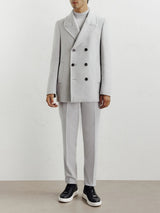 Grey wool blend pea jacket