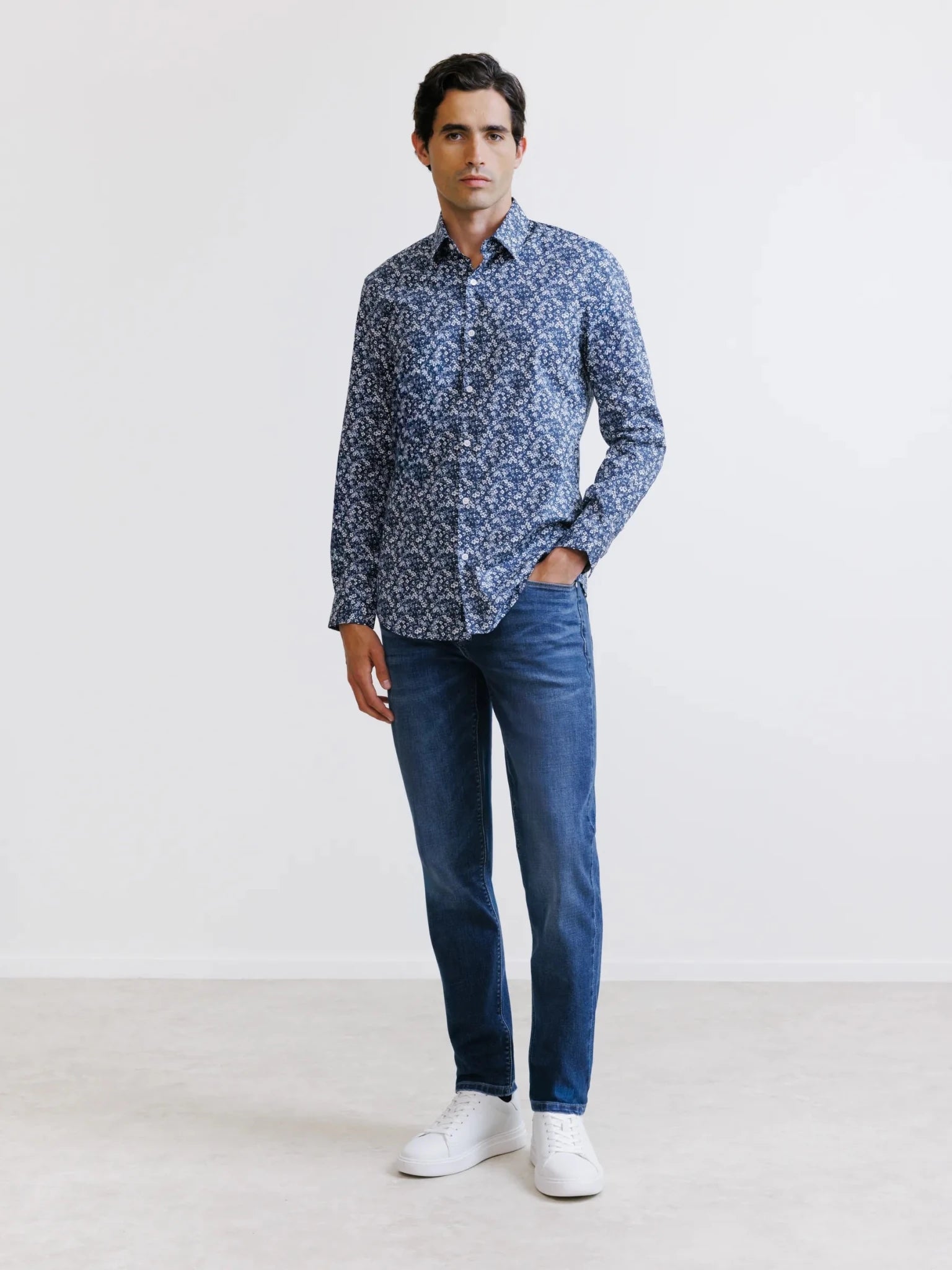 Chemise fantaisie marine