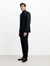 Black double-breasted suit