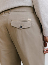 Pleated taupe chino trousers