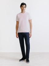 T-shirt col rond rose clair