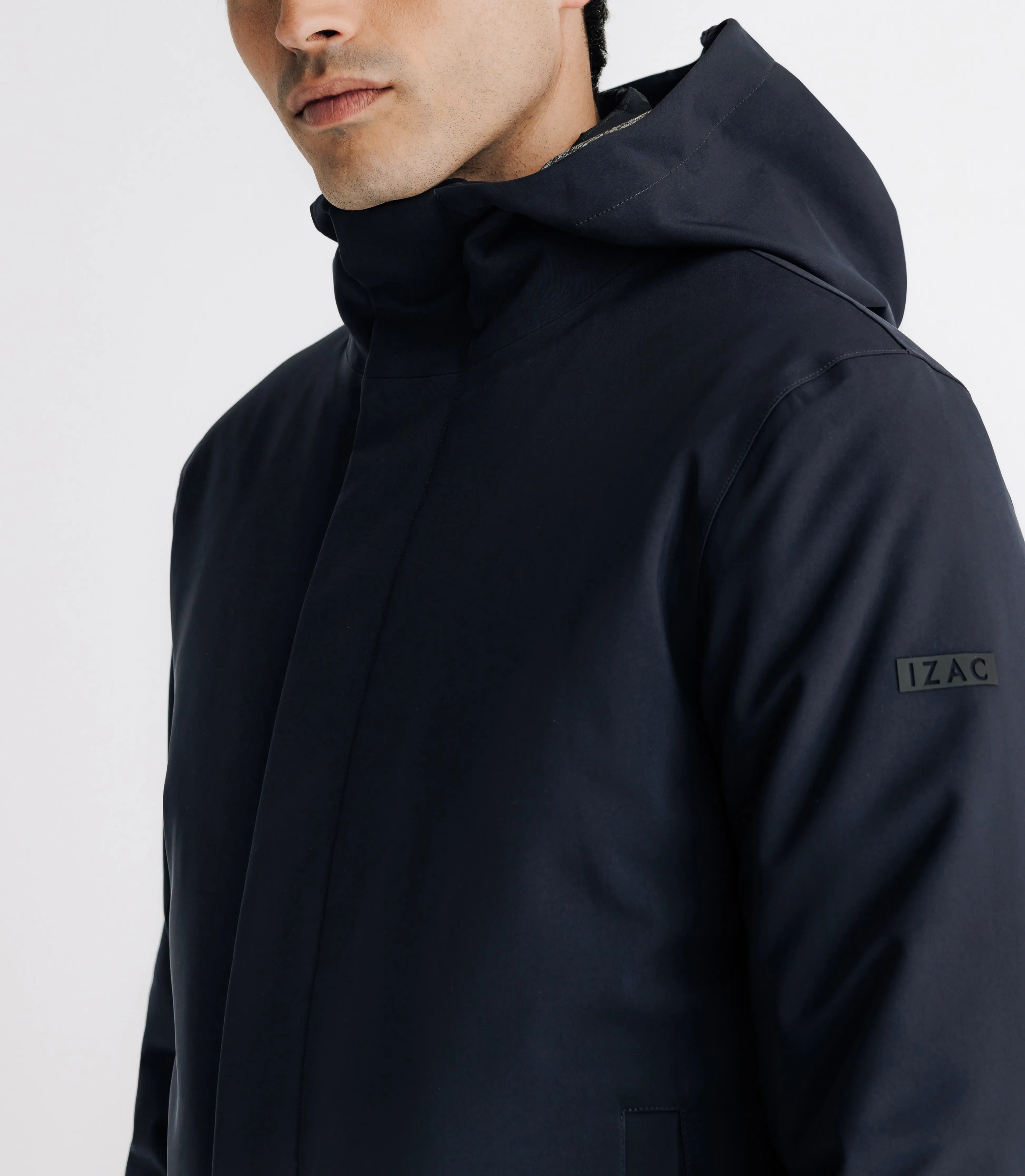 Parka courte avec col montant marine - IZAC