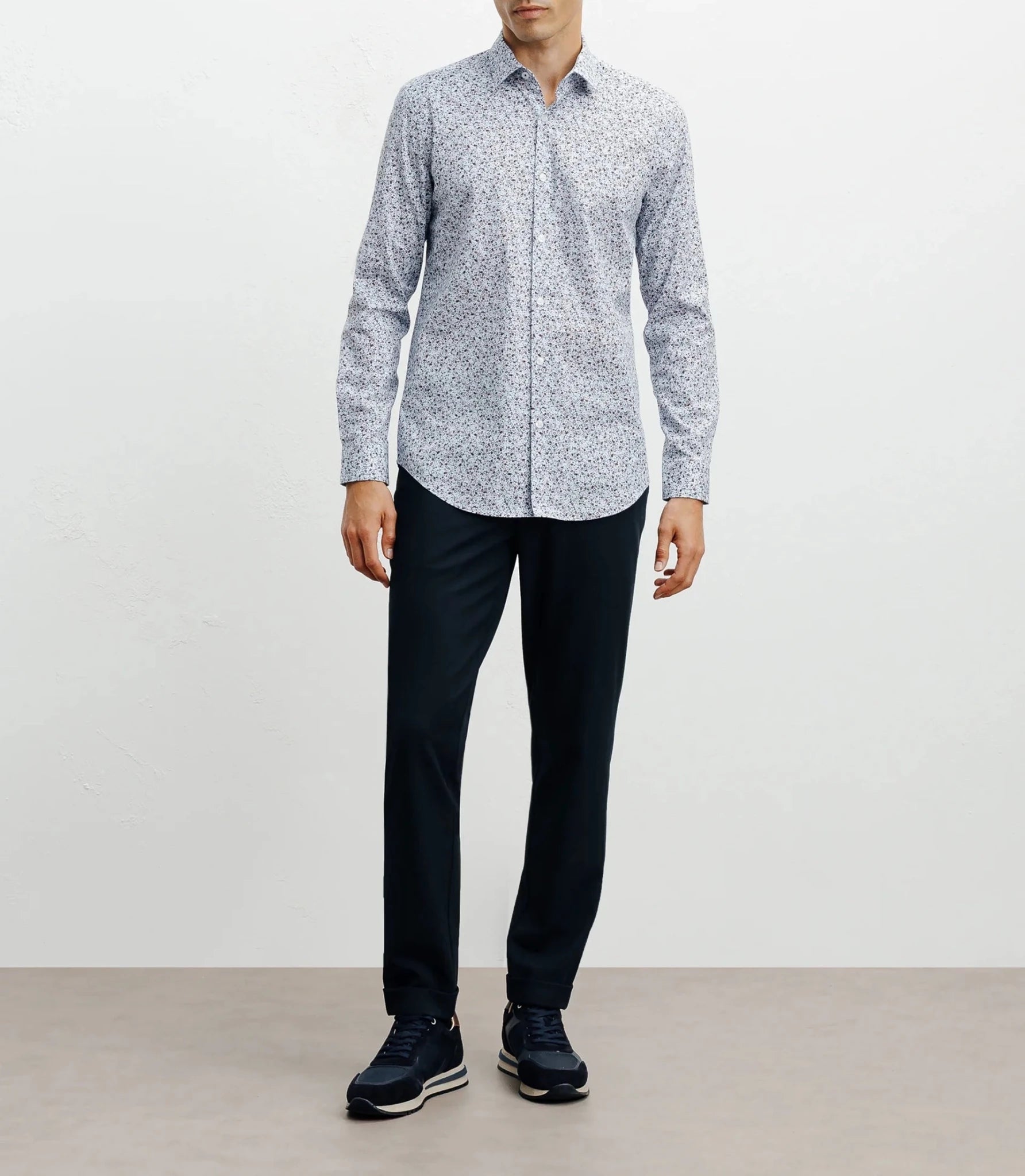 Chemise casual imprimée fleurs ciel - IZAC