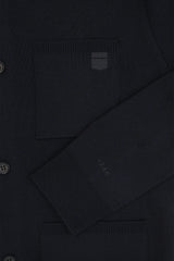 Navy button-down knit cardigan overshirt