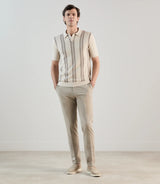 Polo en maille à rayures beige - IZAC