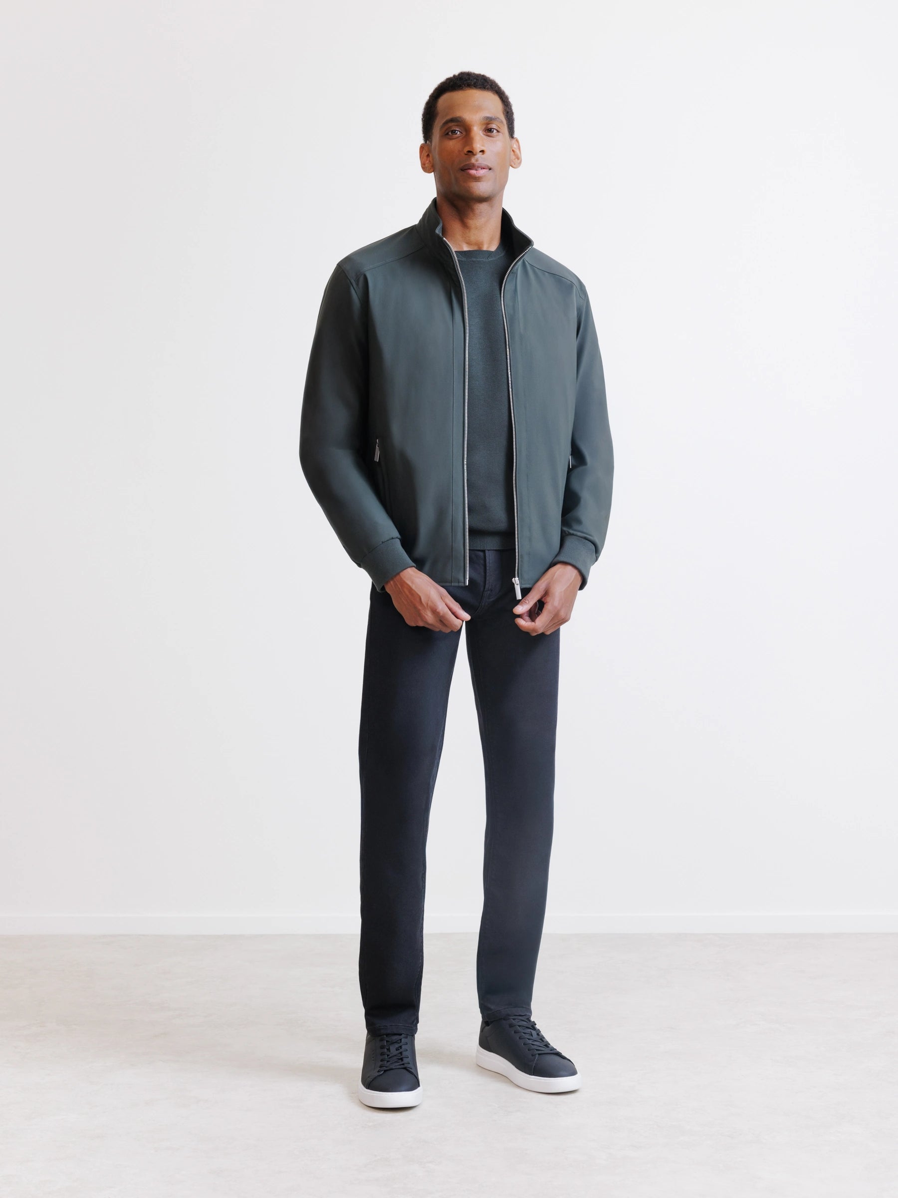 Blouson col montant kaki