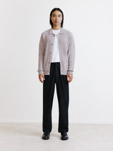 Beige wool collared cardigan