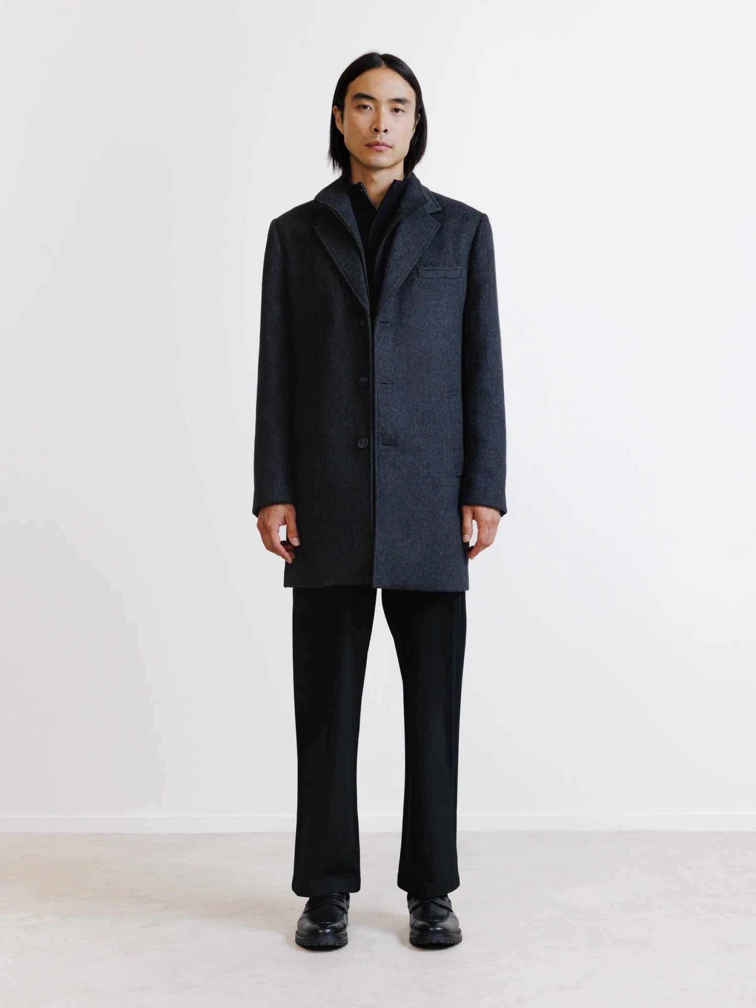 Manteau à parmenture amovible gris foncé - IZAC