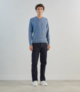 Pull col v bleu gris - IZAC