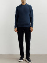Round-neck navy sweater