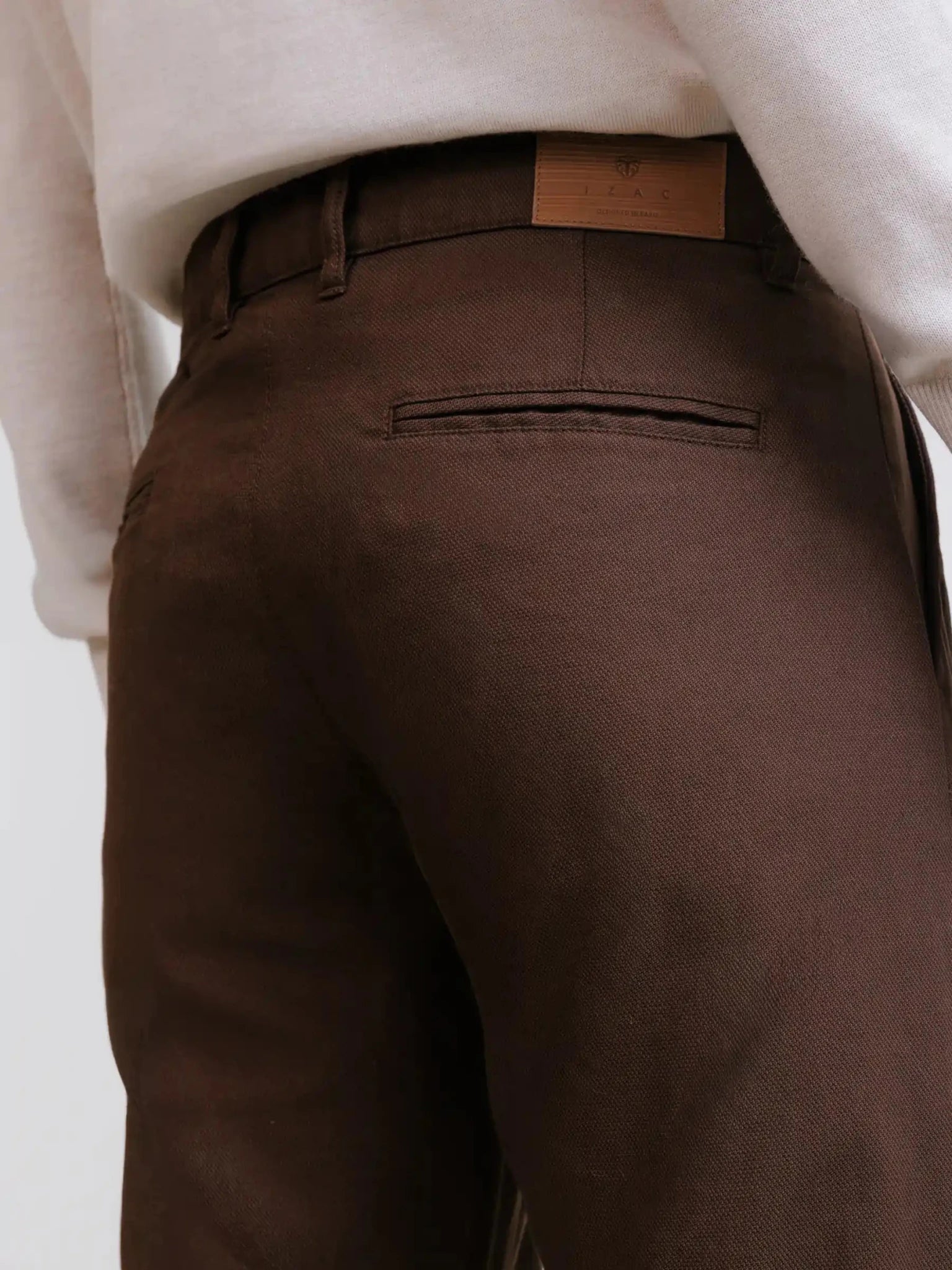 Pantalon chino armuré chocolat - IZAC