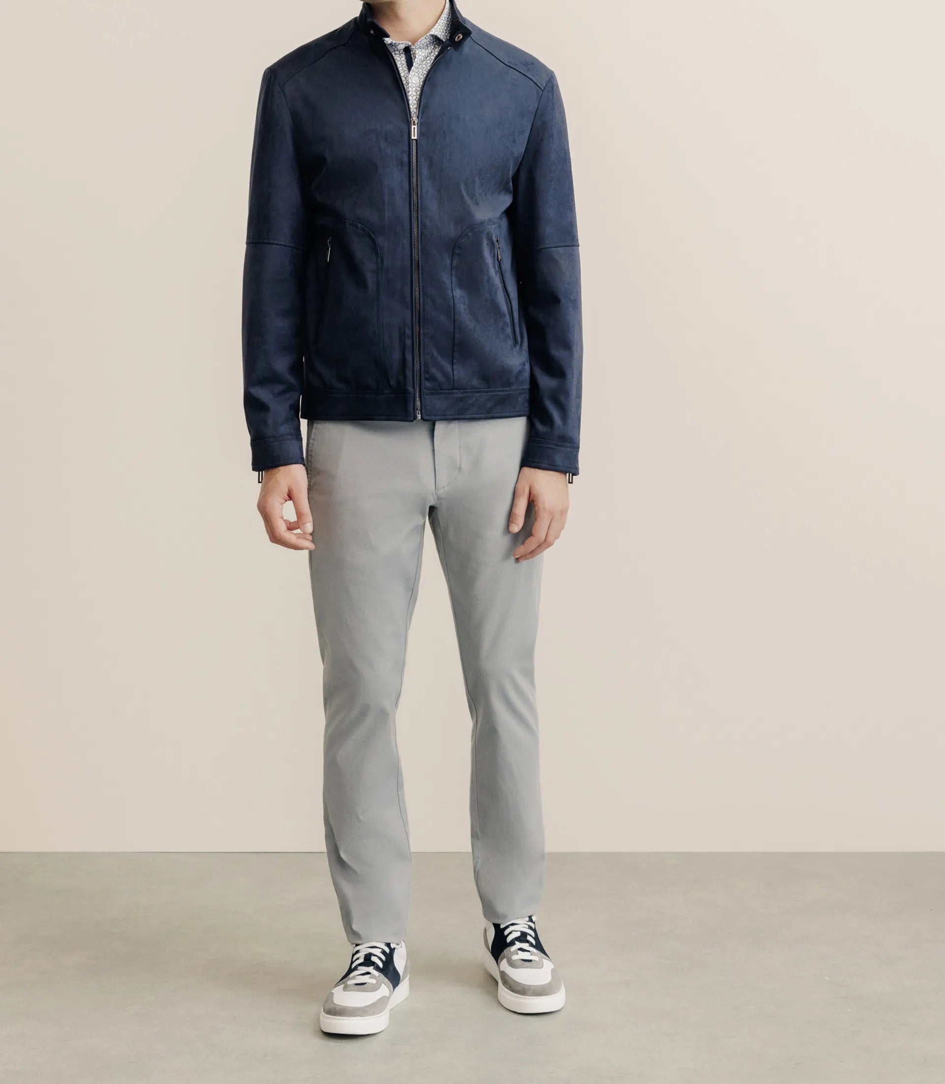 Blouson en suédine marine - IZAC