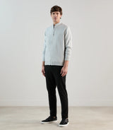 Gilet col montant bi - matière gris perle - IZAC