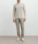 Pull col roulé torsadé beige
