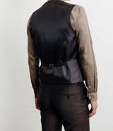 Gilet ville avec laine majoritaire marron