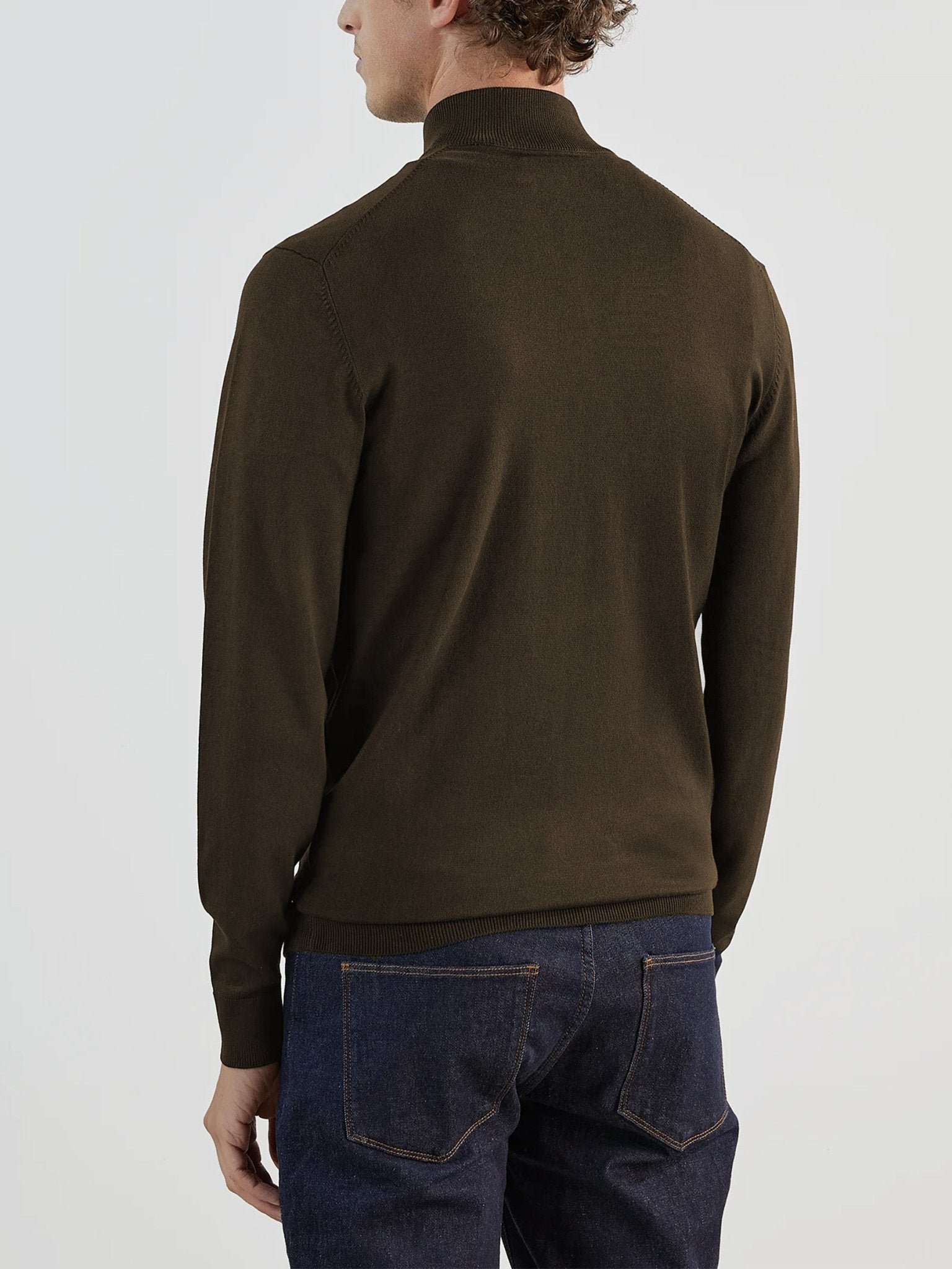 Pull col zip marron - IZAC