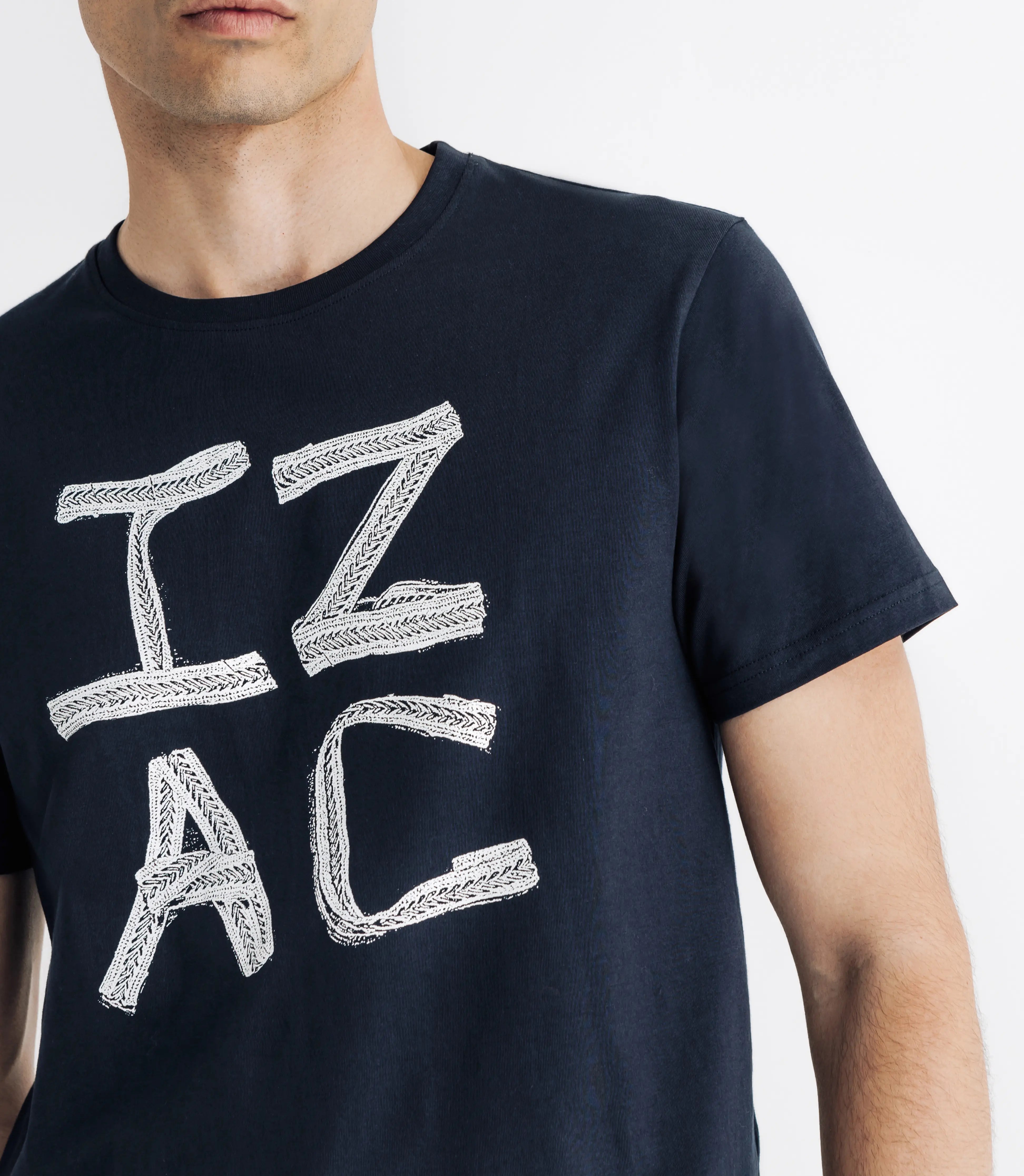 T-shirt col rond marine - IZAC
