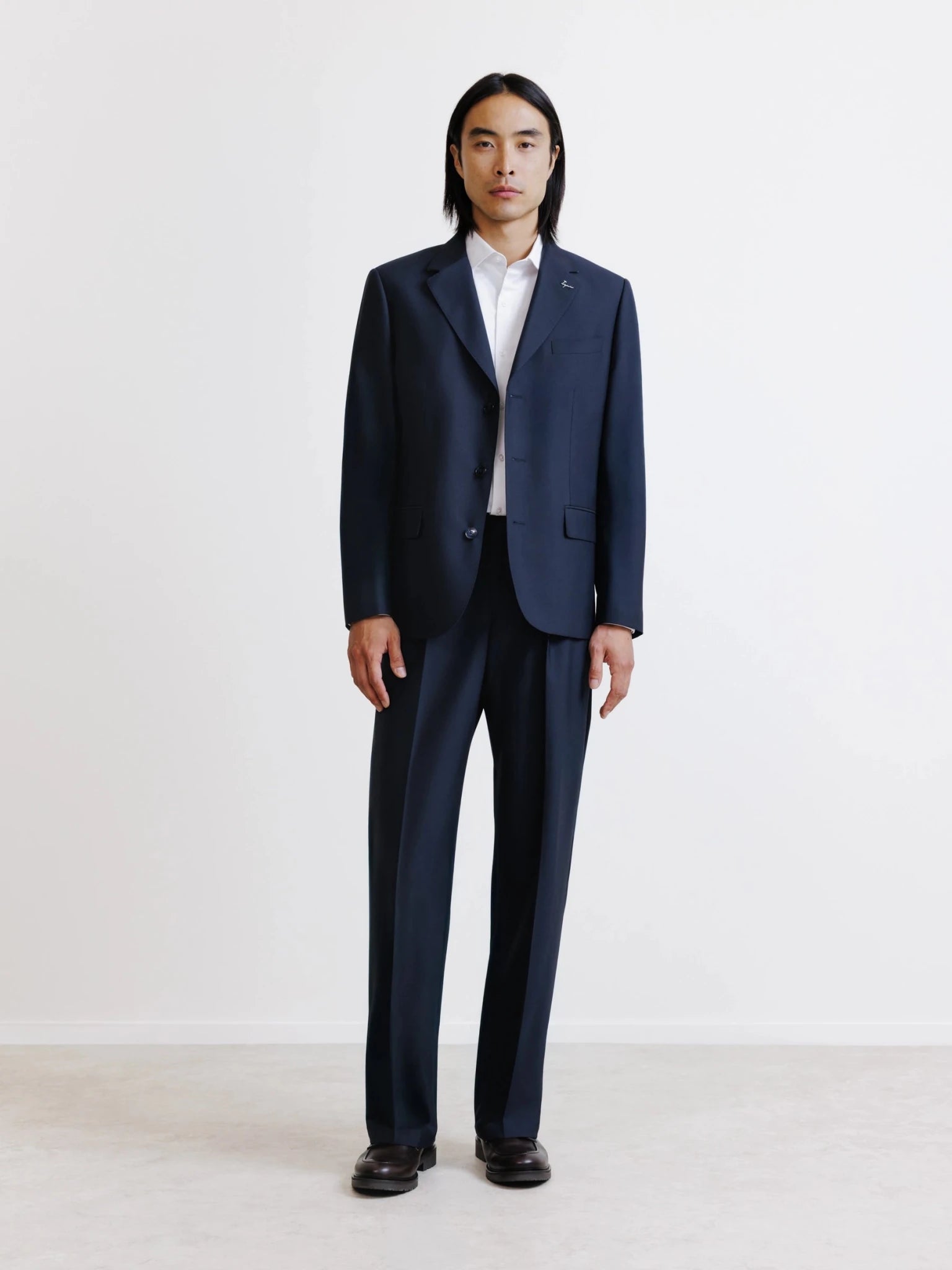 Veste en laine majoritaire marine - IZAC