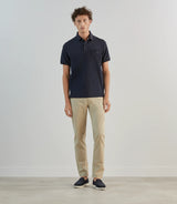 Polo col boutonné marine - IZAC