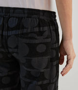 Black drawstring Bermuda shorts