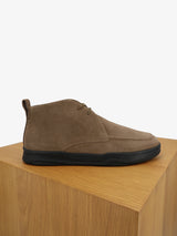 Casual taupe suede ankle boots
