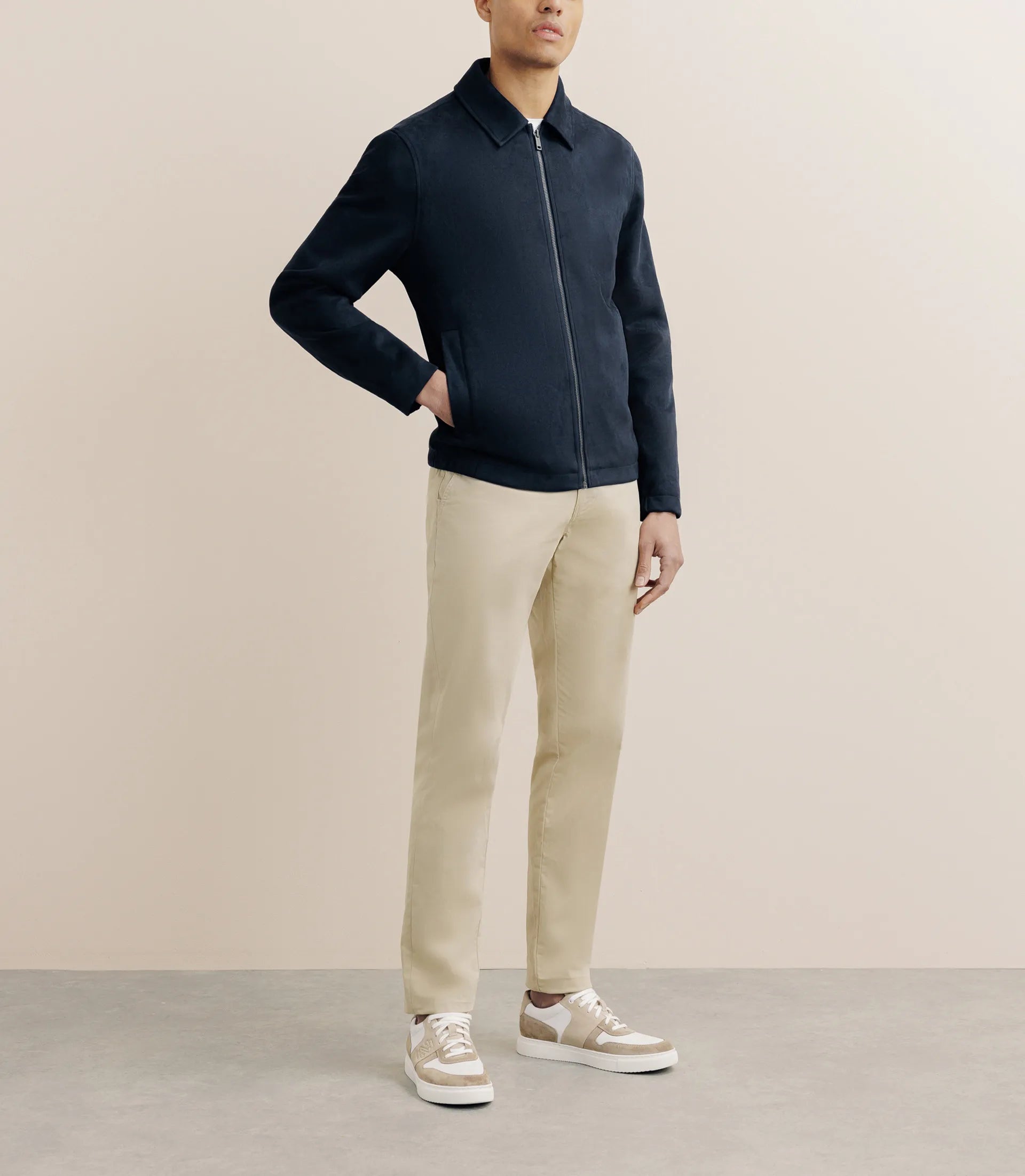 Blouson en suédine marine - IZAC