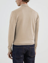 Beige zip-neck jumper