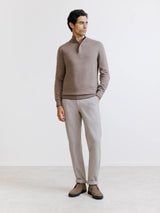 Pull col montant taupe
