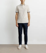 Polo piqué boutonné beige