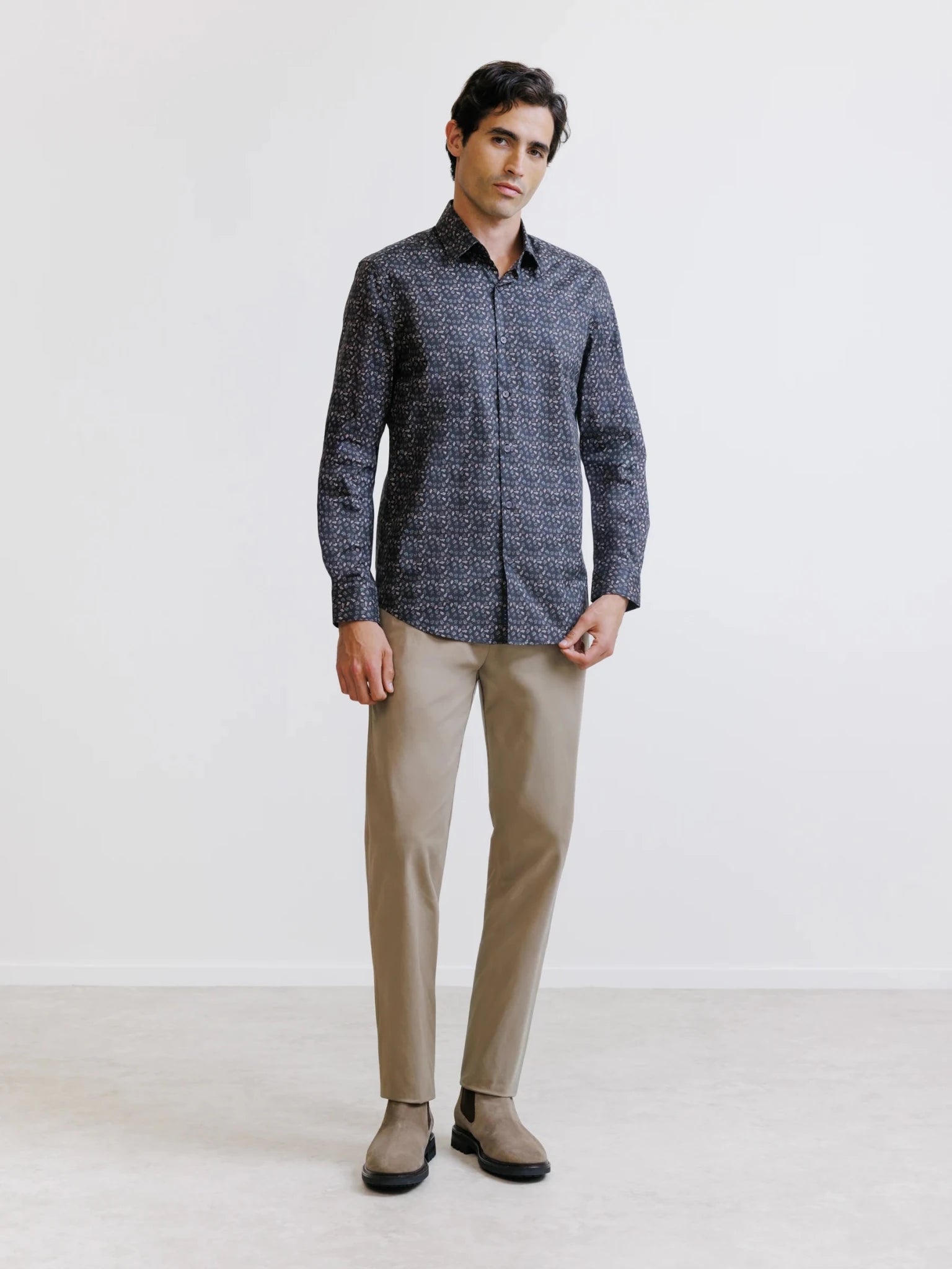 Chemise fantaisie marron - IZAC