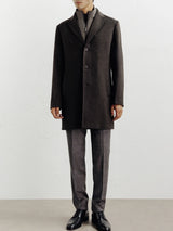 City coat with removable brown trim