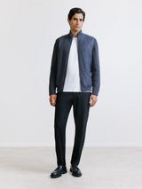Gilet zippé bi-matière anthracite
