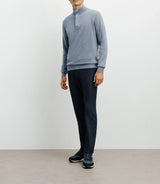 Pull col montant 100% cachemire indigo