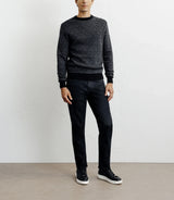 Fancy round-neck sweater, black