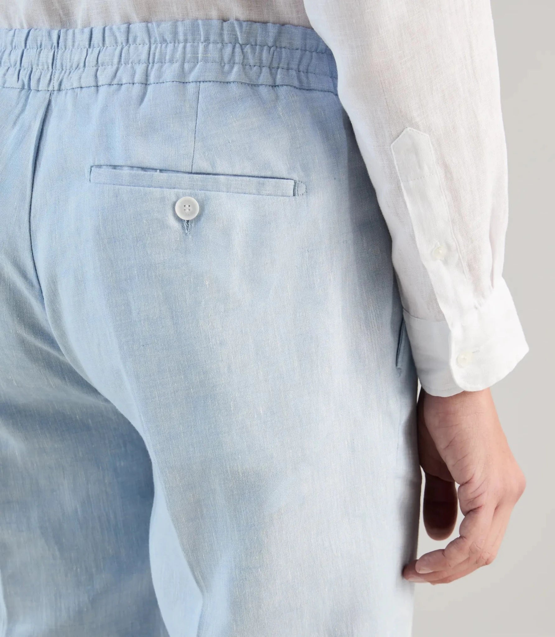 Pantalon ville 100 % lin bleu ciel - IZAC