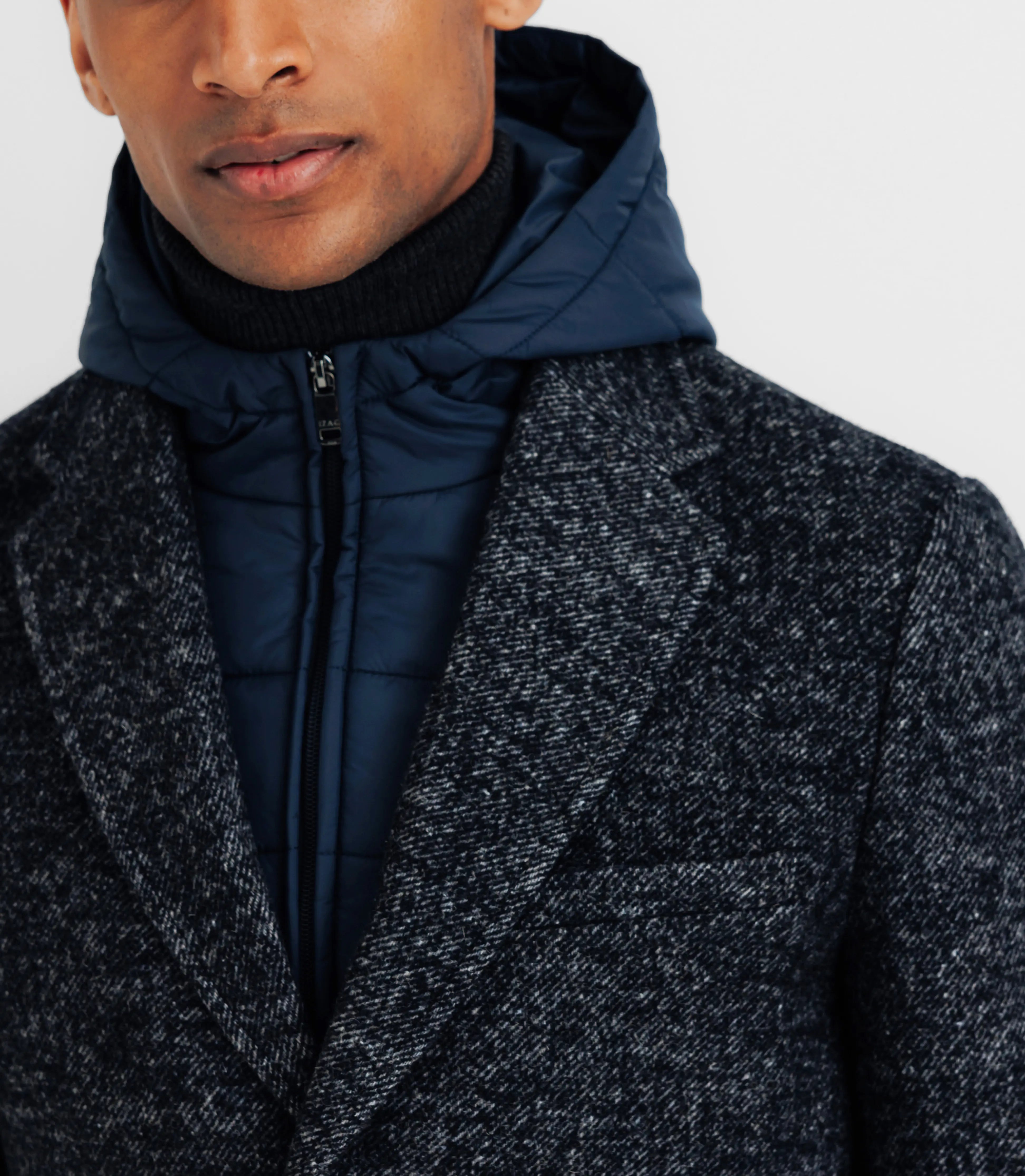 Manteau ville parementure amovible marine - IZAC