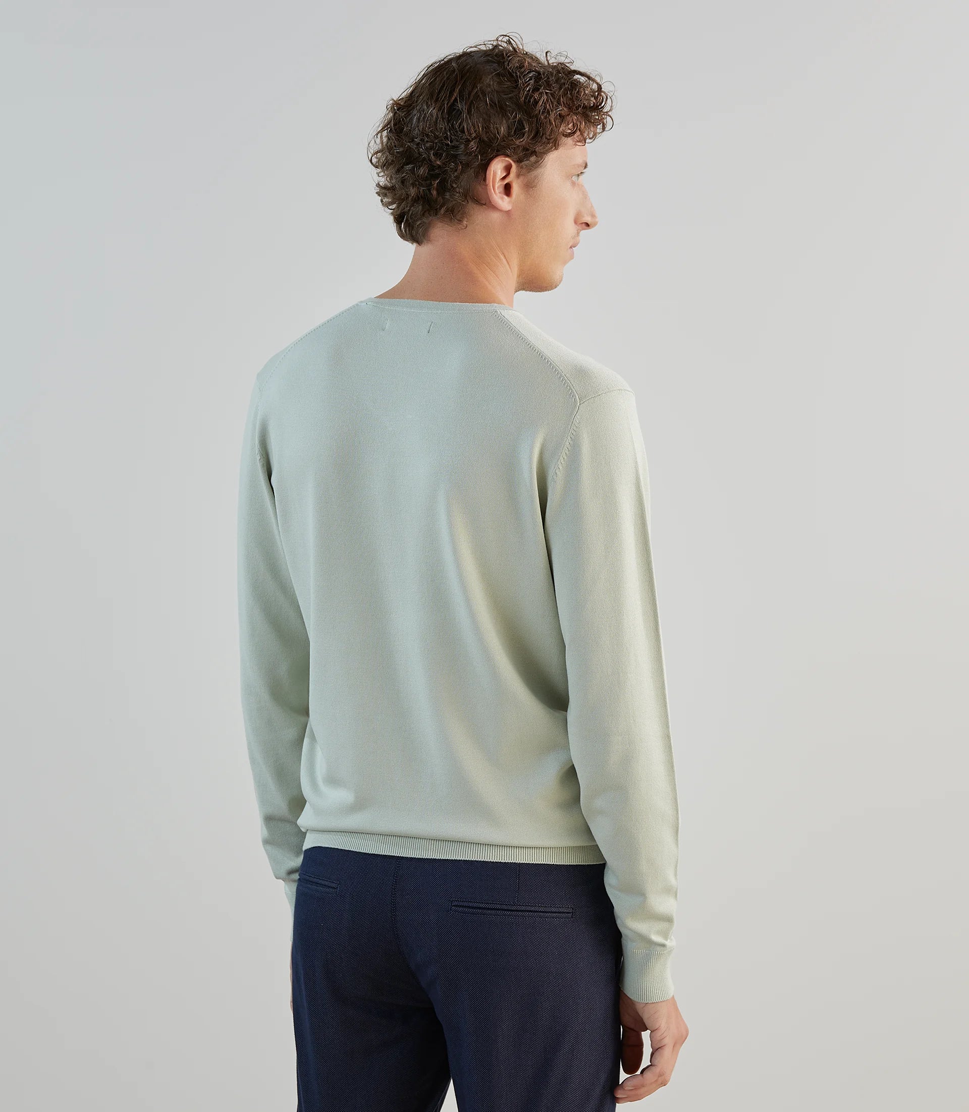 Pull col v vert clair - IZAC