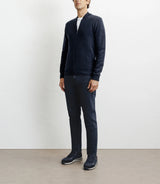 Zipped cardigan with navy teddy collar