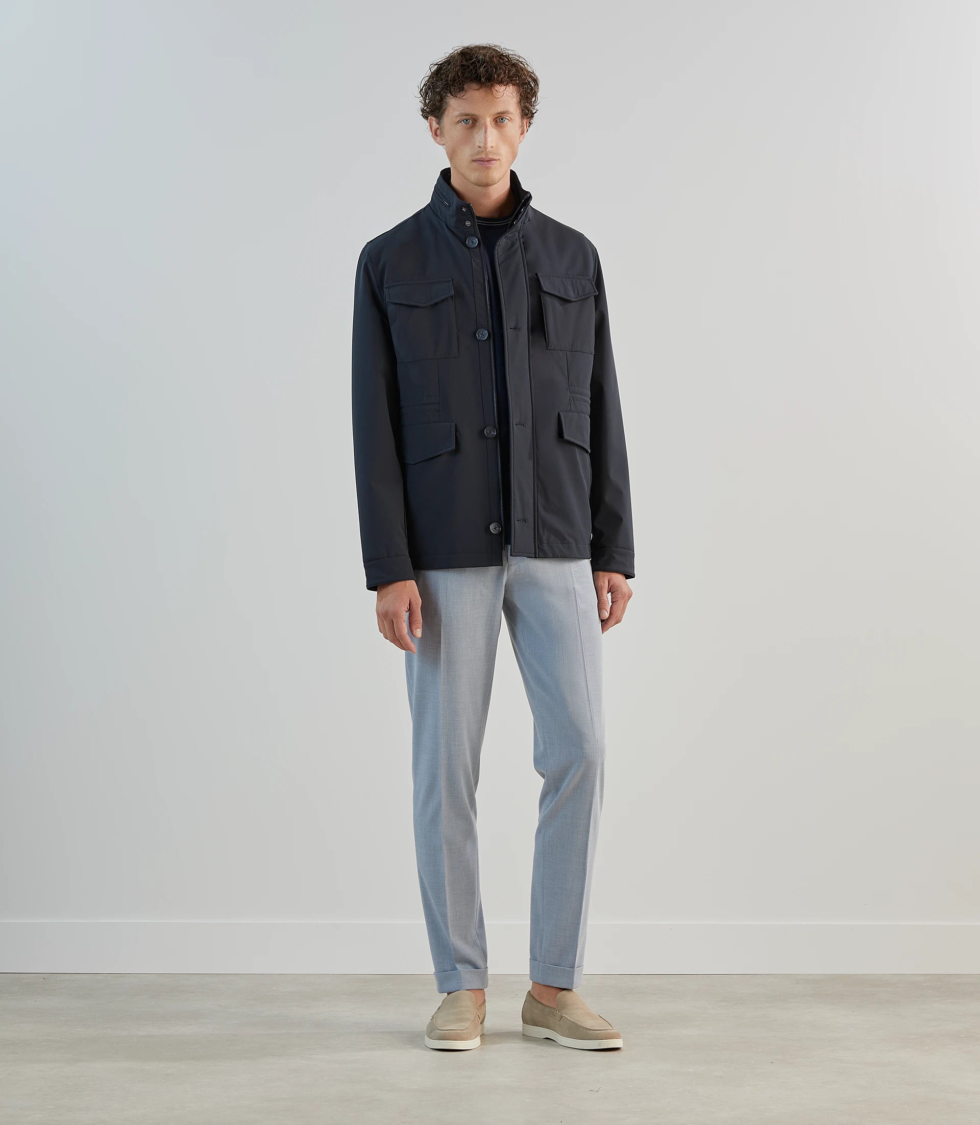 Parka courte col montant marine - IZAC