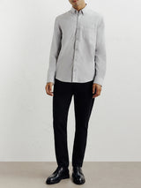 Casual shirt with button-down collar, grey