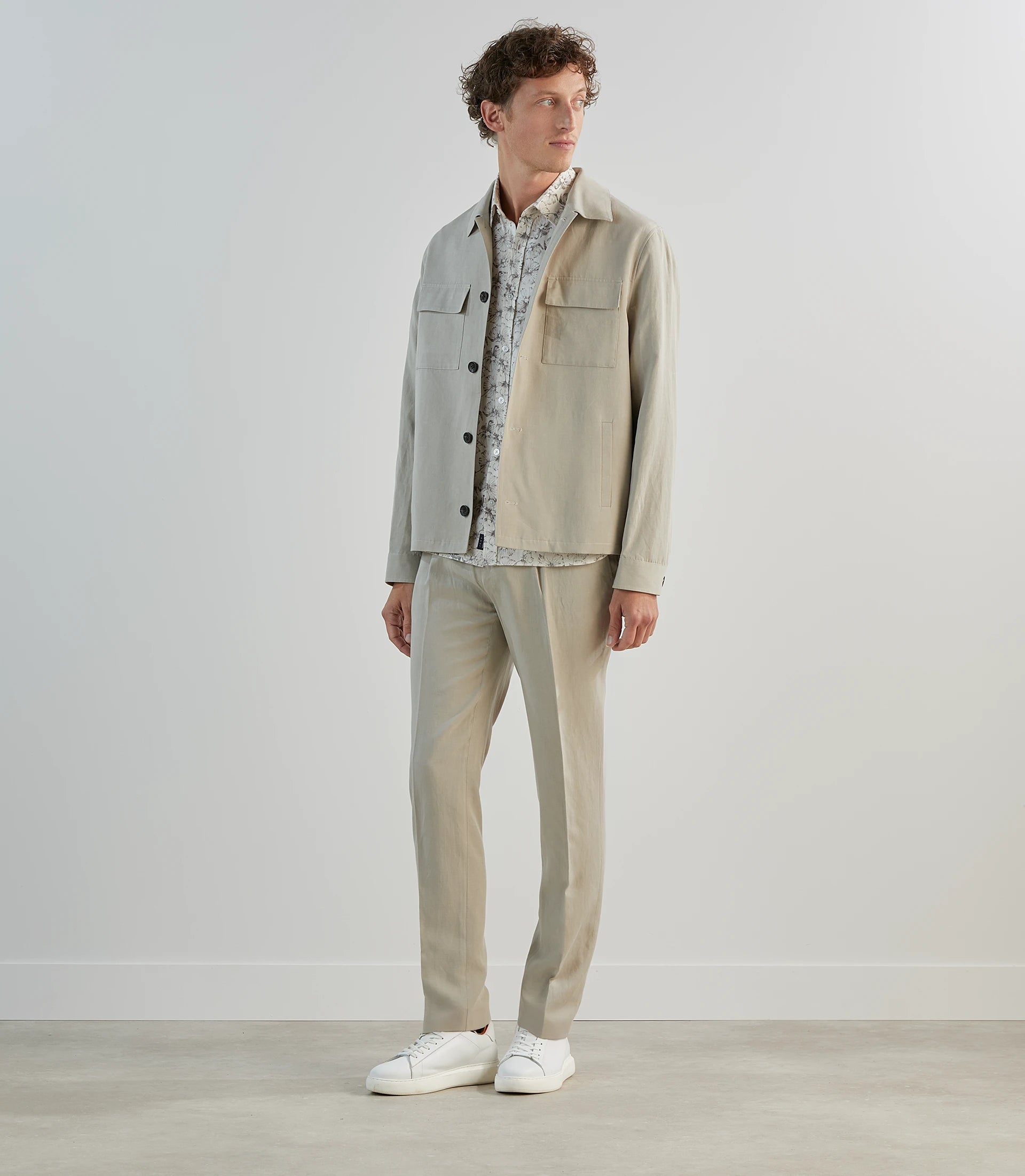 Veste casual col chemise mastic - IZAC