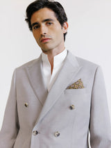 Beige double-breasted suit