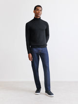 Black merino turtleneck sweater