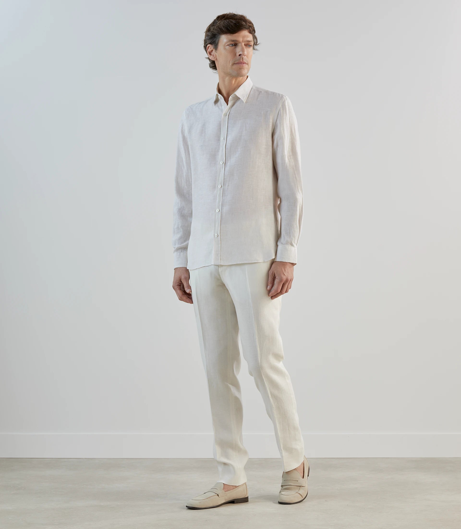 Chemise 100% lin beige - IZAC