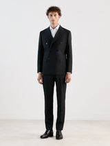 Black double-breasted suit