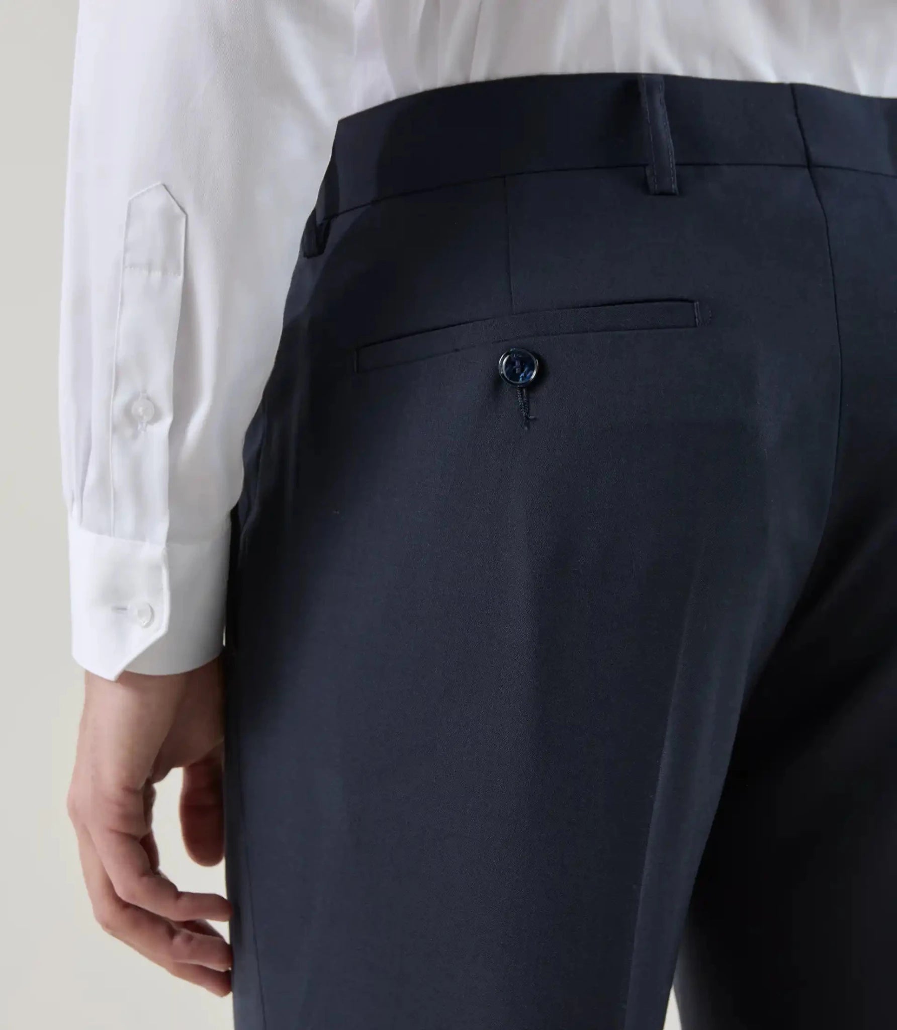 Pantalon ville 100% laine bleu marine - IZAC
