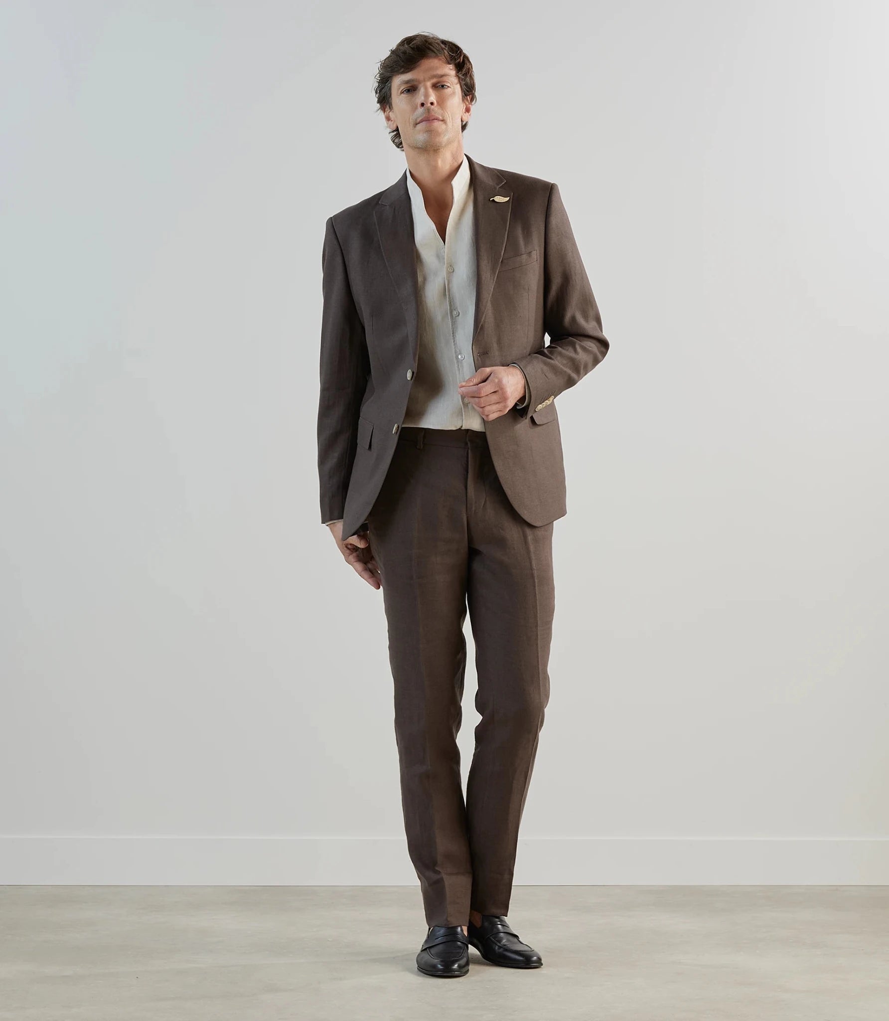 Veste ville 100% lin marron - IZAC