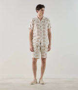 Chemise brodée beige