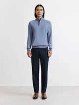 Pull col montant demi zippé indigo - IZAC