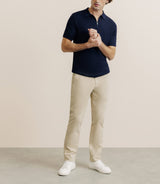 Polo col zip marine - IZAC